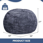 5FT Bean Bag Chair, Giant Bean Bag Chairs with Memory Foam Filled, Bean Bag Chairs for Adults with Corduroy Cover, Ultra Soft Lazy Sofa for Living Room Bedroom (Grey)