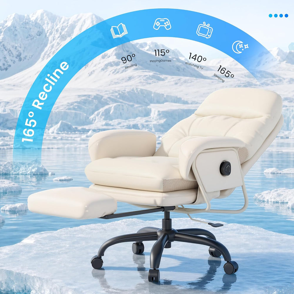FLEXISPOT 2-in-1 Chaise Lounge Chair Indoor with Wheels Footrest 90-165° Recl...
