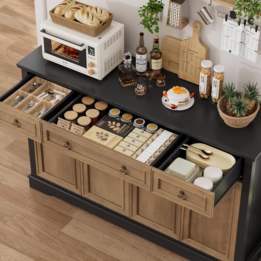 FINETONES Buffet Cabinet with Storage, 52.7" Large Sideboard Buffet Tabl...