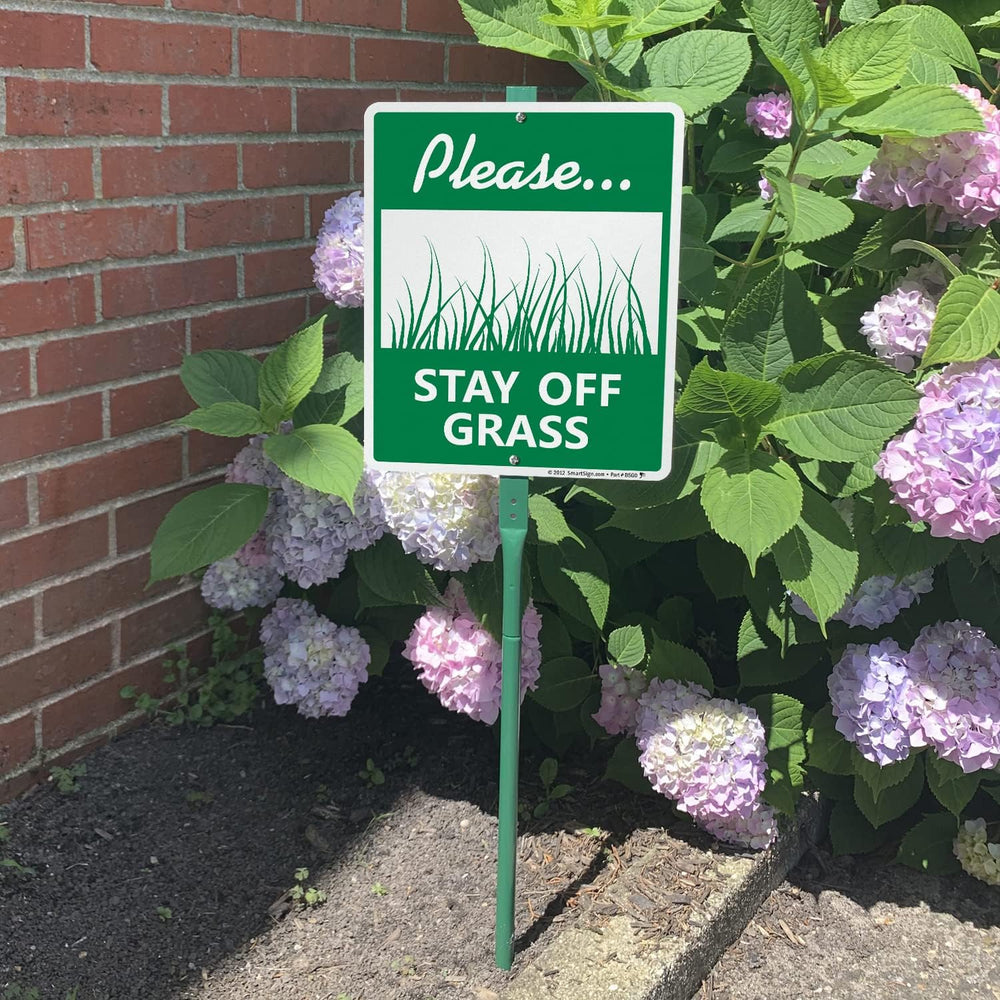 SmartSign "Please - Stay Off Grass Sign" LawnBoss® Sign | 10" ...