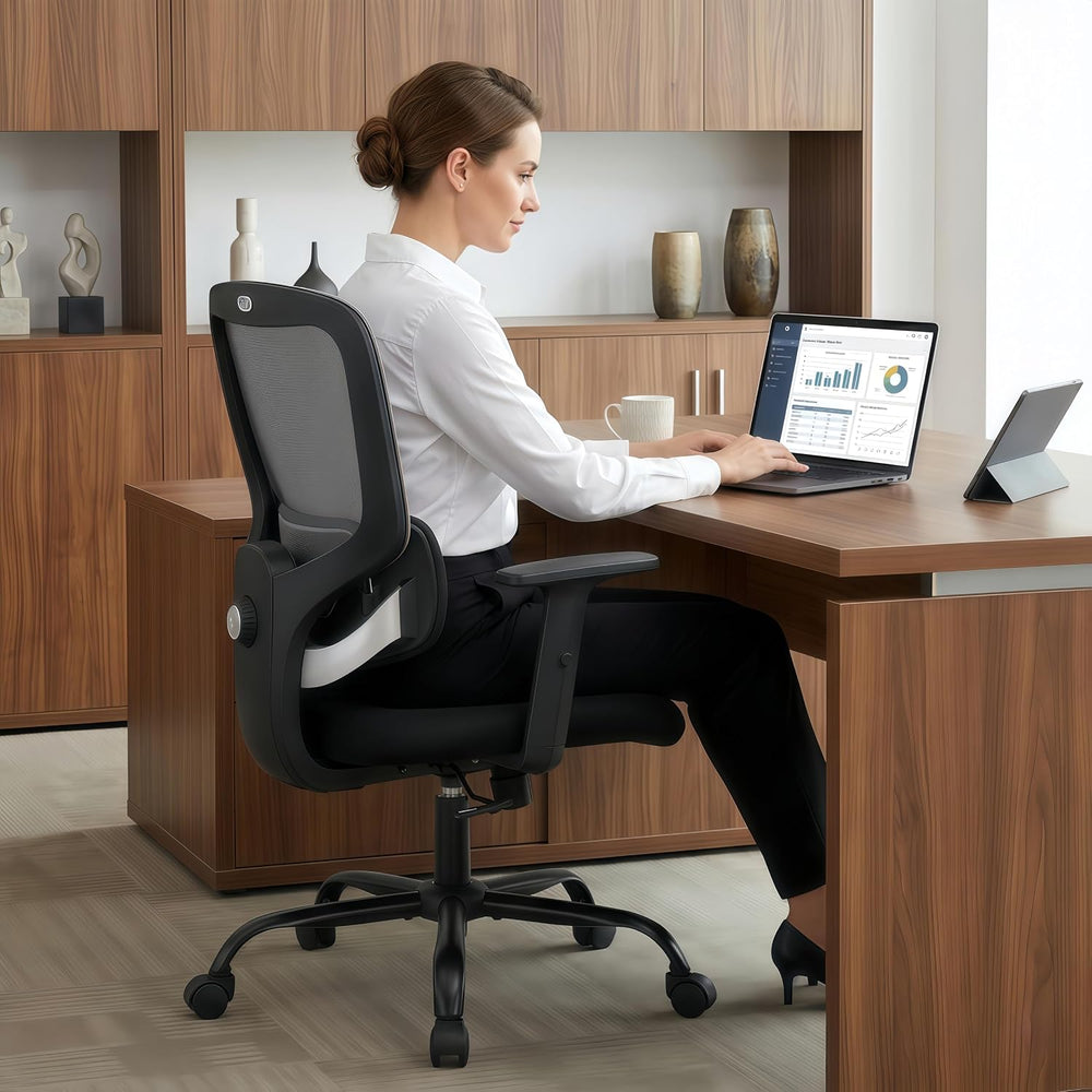 Mesh Executive Home Office Chair with Lumbar Support Adjustable Height Arms |...