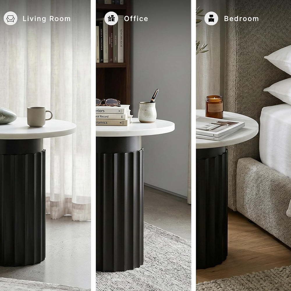 Signature Design by Ashley Wainstone Contemporary Accent Table wih Fluted Ped...