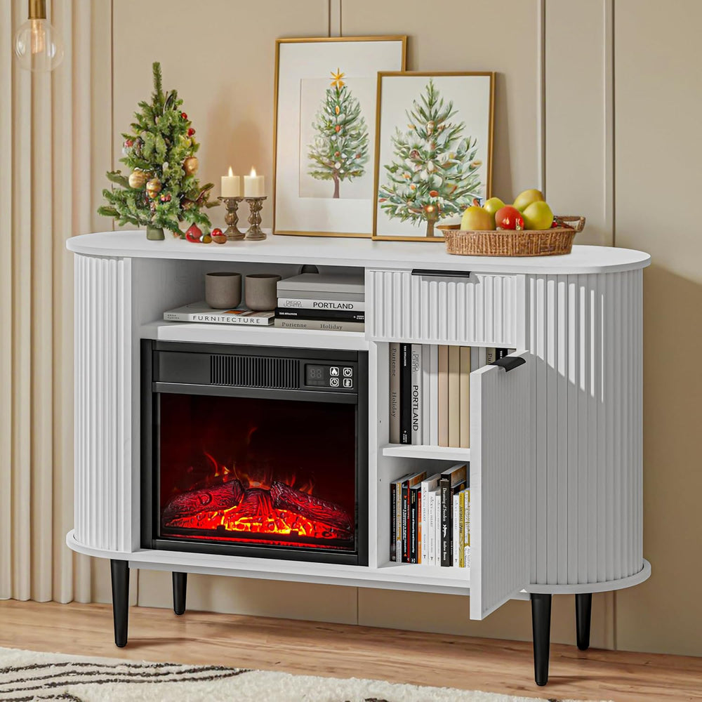 OLD CAPTAIN Electric Fireplace, 50" Electric Fireplace TV Stand, Firepla...