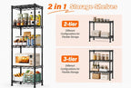GRANNY SAYS 5-Tier Narrow Storage Shelves for Small Spaces – 15.8" W Metal Shelving Unit, Adjustable Wire Shelf, Freestanding Storage Rack for Bathroom, Laundry, Kitchen Pantry, Garage, Black