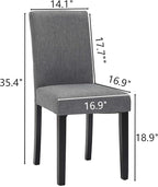 LSSPAID Dining Chairs Set of 2, Modern Stylish Fabric Upholstered Parson Chair, Dining Room Chairs with Solid Wood Legs for Kitchen Living Room, Grey