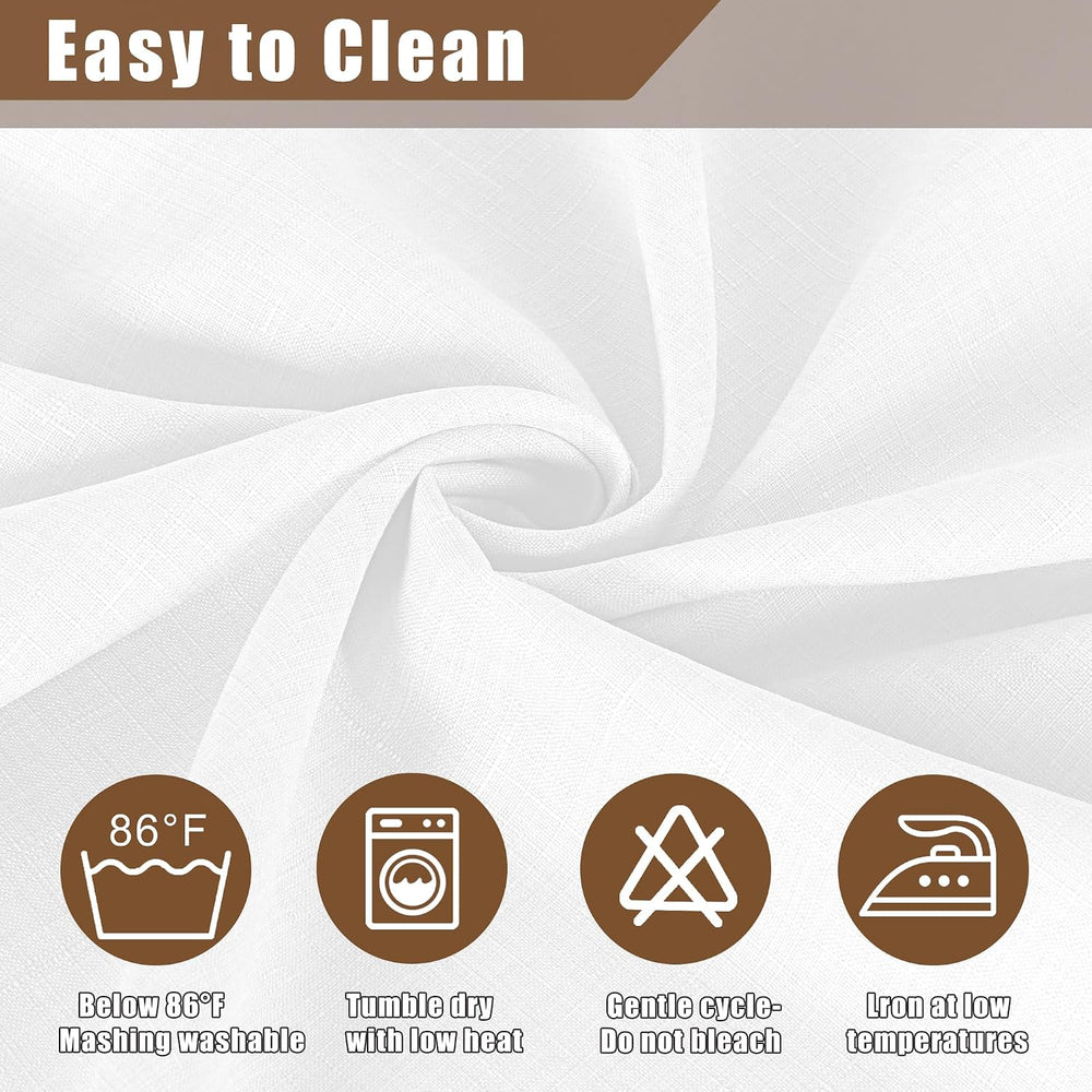 Fitable Faux Linen White Tablecloths for 6 Foot Rectangle Tables - 60 x 102 I...