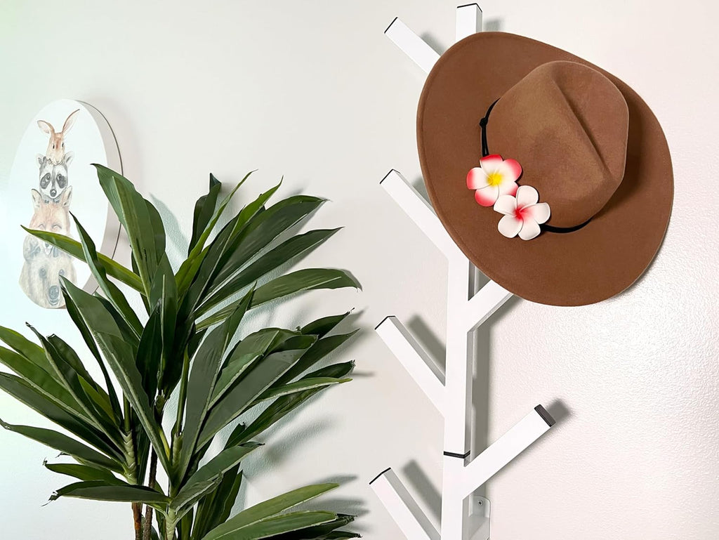 Premium Racks Coat Rack & Hat Rack – Modern Design – Wall Mounted – Stylish – (White)