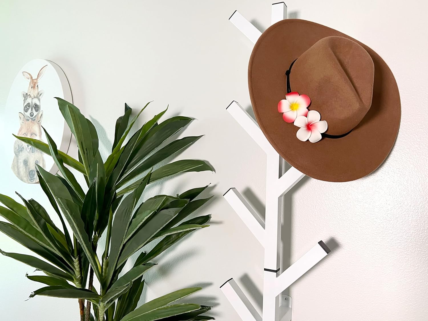 Premium Racks Coat Rack & Hat Rack – Modern Design – Wall Mounted – Stylish – (White)