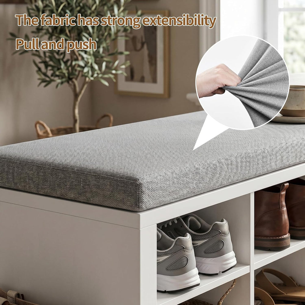 Shoe Rack Bench, Shoe Storage Bench with Cushion, Shoe Organizer 16 Cubbies f...