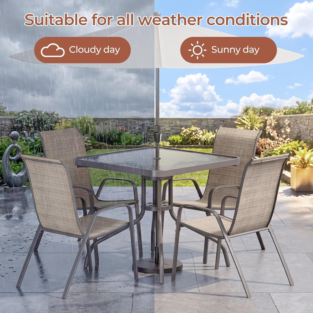 TLSUNNY Patio Dining Set 5 Pieces, All Weather Outdoor Furniture W/30"X ...