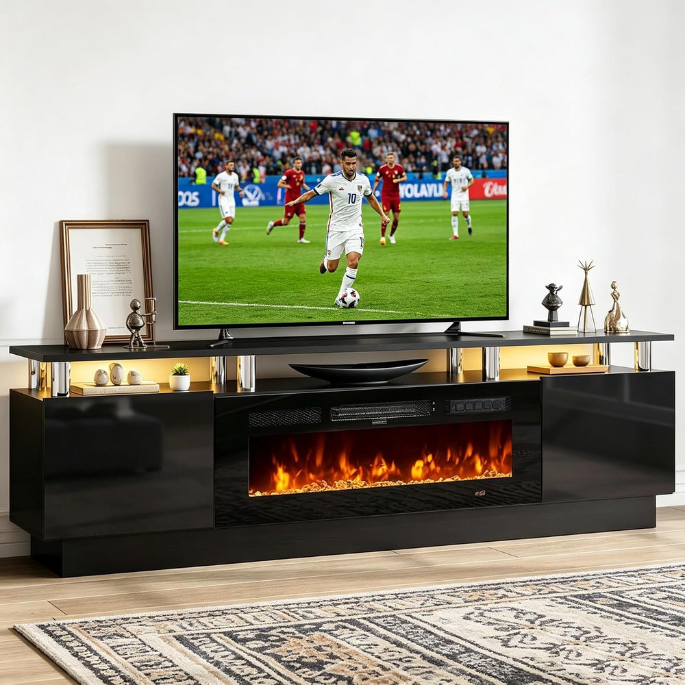 oneinmil Fireplace TV Stand with 36” Electric Fireplace, 2 Tier TV Console St...
