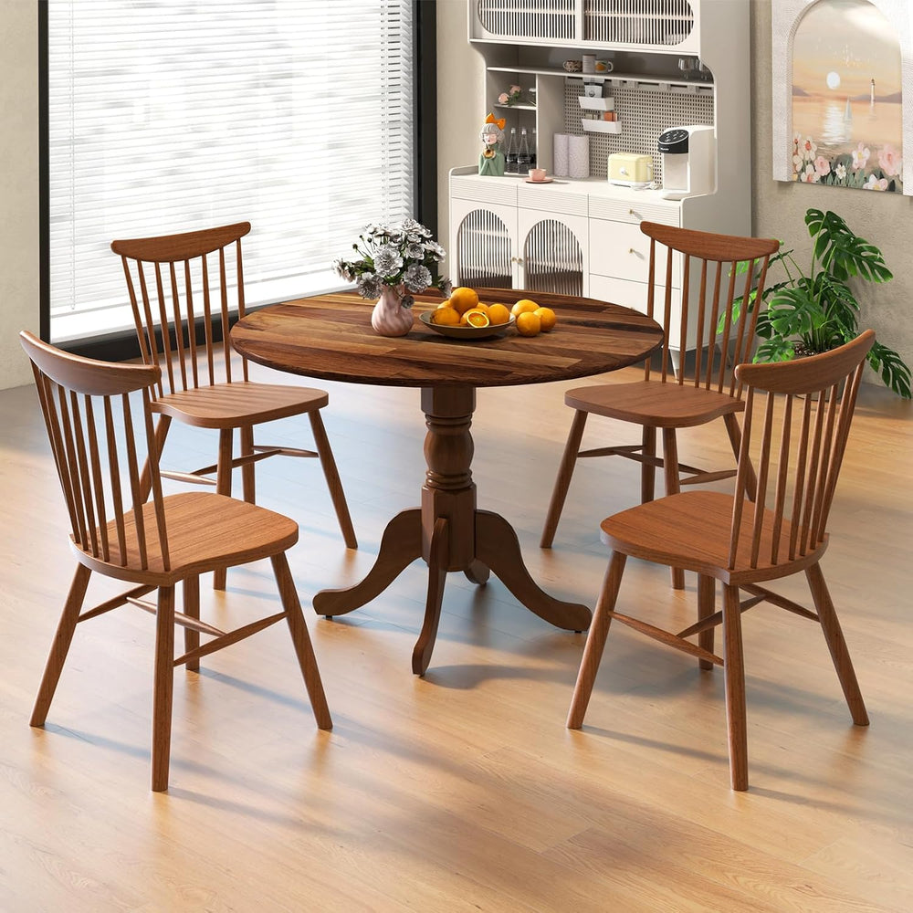 Giantex 39-Inches Round Rubber Wood Dining Table for 4 with Legs, 220 Lbs Cap...