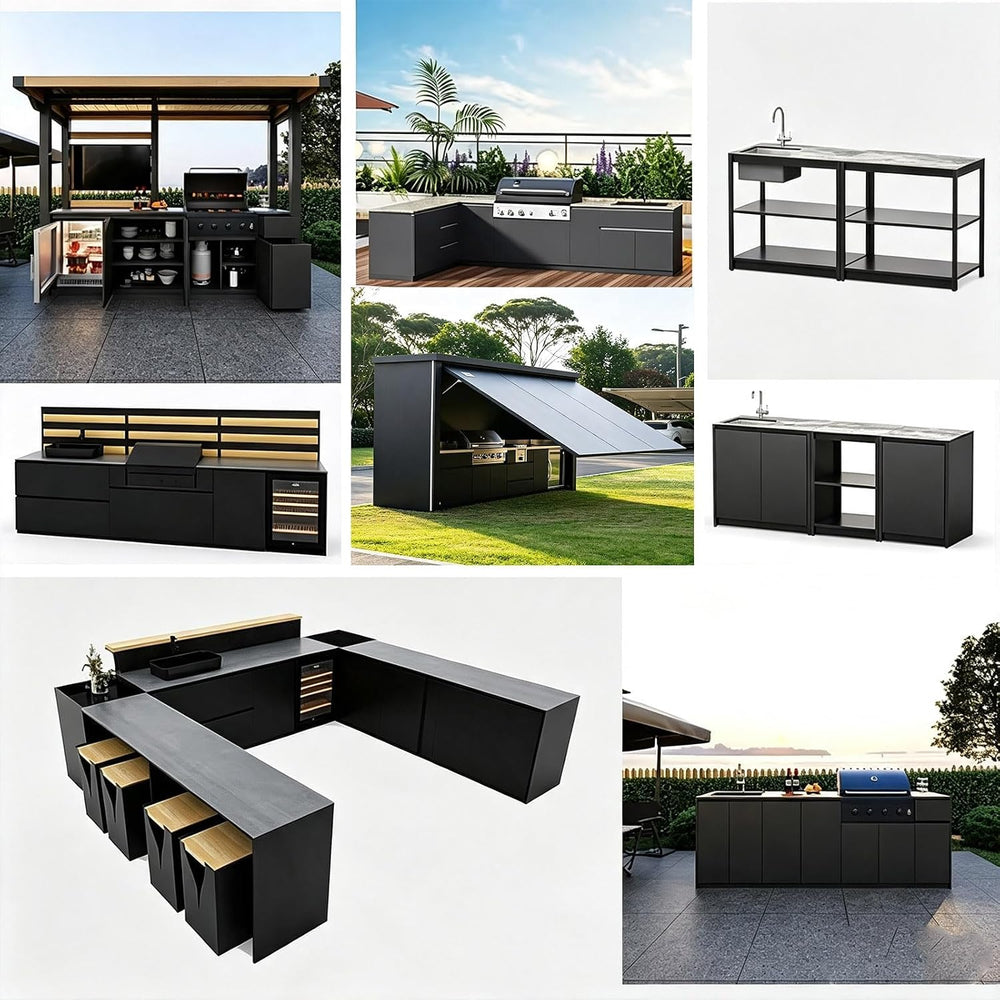 Outdoor Kitchen Bar Modular BBQ Kitchen Portable Food Preparation Station | P...