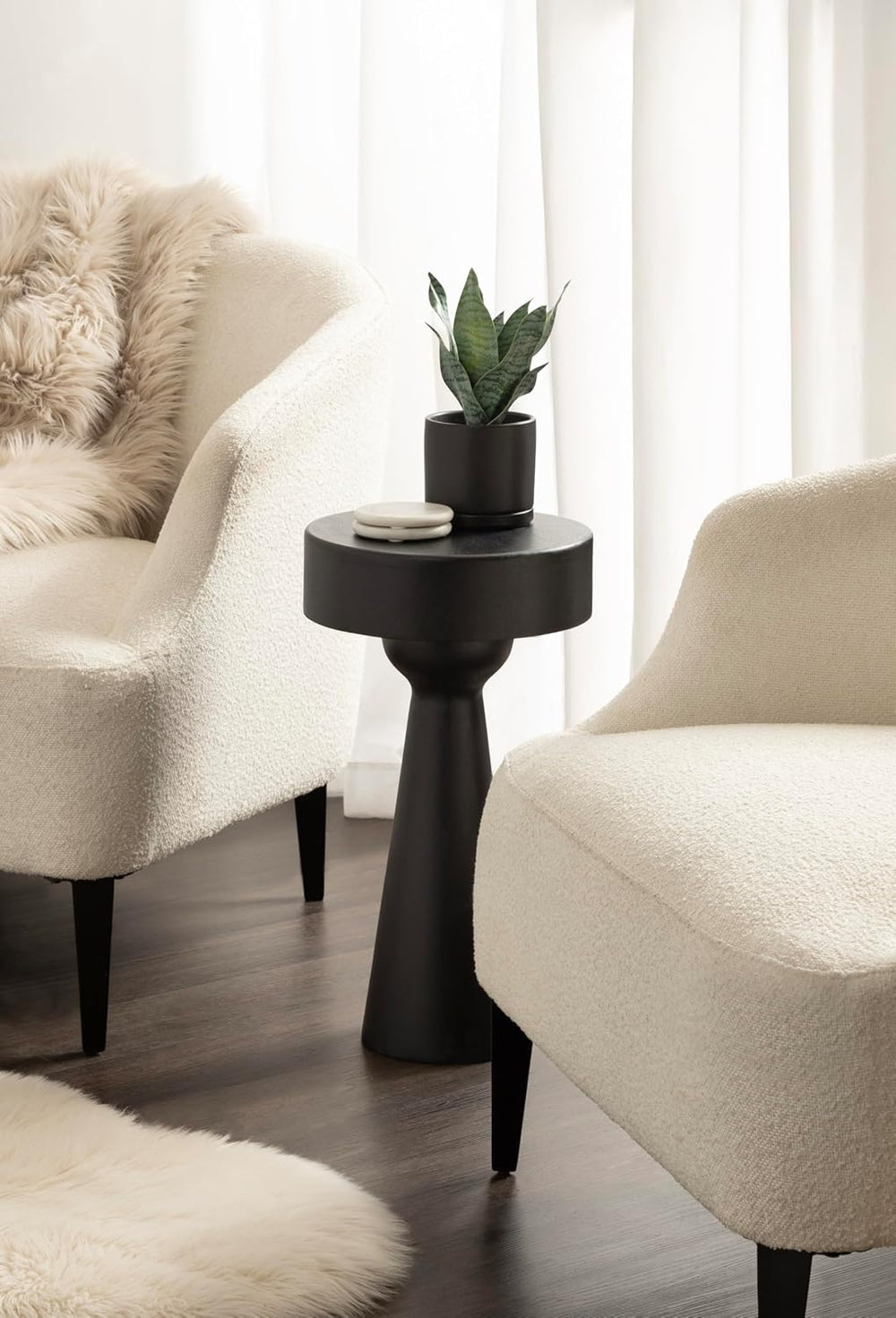 Kate and Laurel Solbrett Modern Sophisticated Round Side Table, 12 x 12 x 22,...