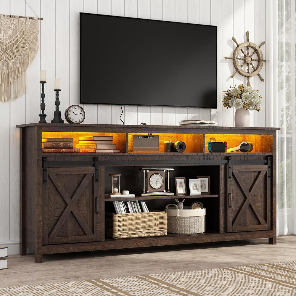 Vinctik 6&Fox 70in Wooden Farmhouse Entertainment Center for 80/75 inch T...