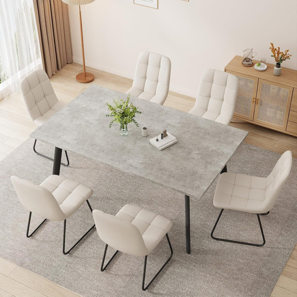 ZckyCine 47.2" Modern Grey Dining Table Set for Small Spaces, 5-Piece Se...