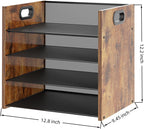 Wood Desk Organizer - 4-Tier Desktop File Organizer, Wooden Paper Organizer, Office Desk Organizer for Papers, Mail, Notebooks, Stationery