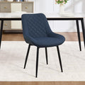 Dining Chair, Modern Dining Chairs with Thick Cushions, Faux Leather Upholstered Kitchen Dining Room Chairs with Metal Adjustable Legs for Dining Living Room, Blue