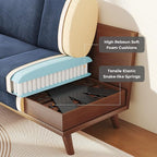 Vesgantti 68" Loveseat Sofa Dark Blue, Comfy Corduroy Couch with Spring Cushion and Solid Wood, Modern Extra Deep Seat for Bedroom, Living Room, Office