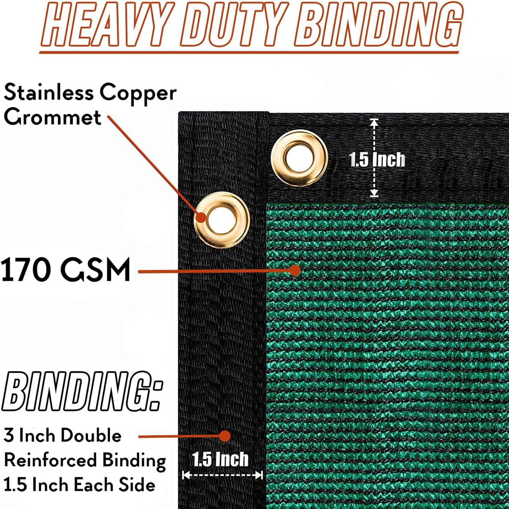 8' x 50' Green Privacy Screen Fence Cover Heavy Duty Fencing Mesh wit...