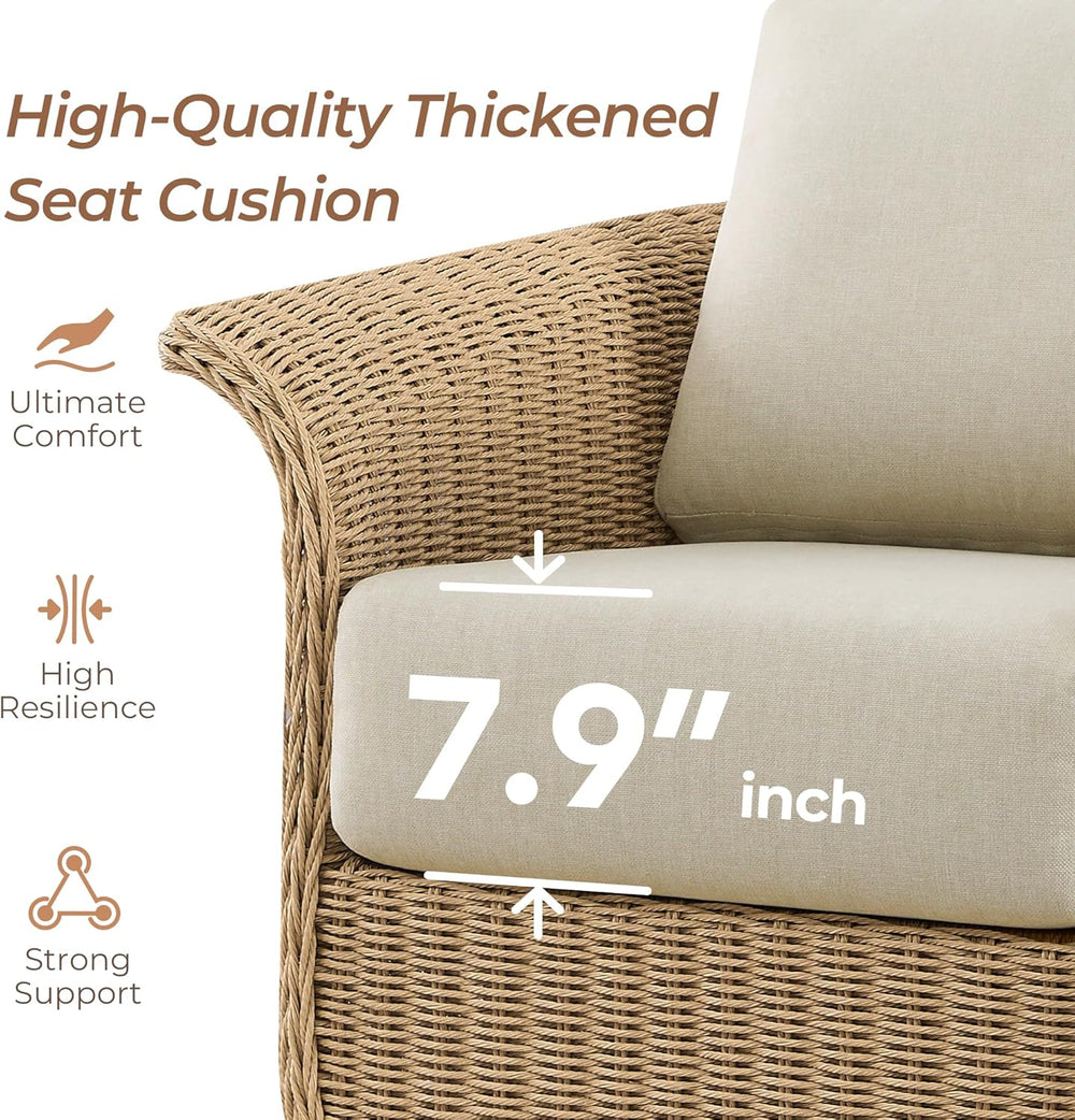 CHITA Wicker Patio Swivel Chairs with Removable Thickened Cushion, Outdoor Ra...