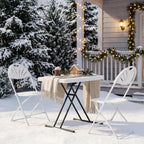 Folding Chair 2 Pack, Portable Foldable Chair with Ergonomic Design Back&Seat, Plastic Chairs for Party Wedding Dinning Indoor&Outdoor Use, Metal Frame Supports up to 350lbs, White
