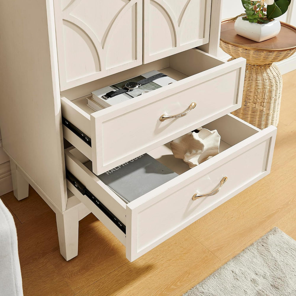 MERITLINE 53.5" Tall Kitchen Pantry Cabinet with Doors & Drawers, Mi...