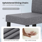 Giantex Upholstered Dining Chair Set of 4, Mid Century Modern Fabric Kitchen Chairs with Rubber Wood Legs, Thick Padded Seat, High Back, Side Armless Chairs for Living Dining Room (Dark Gray)