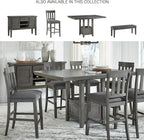 Signature Design by Ashley Hallanden Modern Farmhouse 25.75" Counter Height Upholstered Barstool, Set of 2, Dark Gray