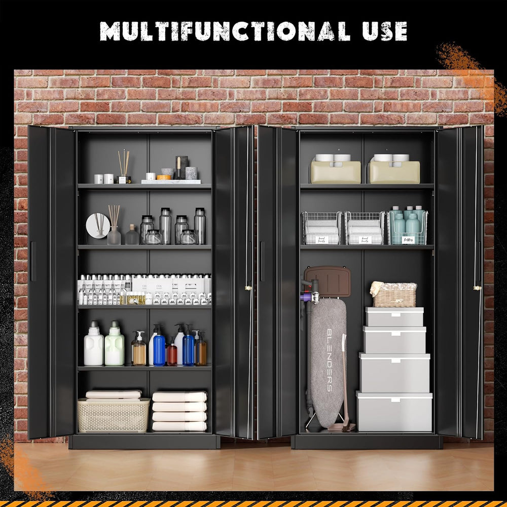 Greenvelly Metal Storage Cabinet with Lock, Steel Garage Storage Cabinet with...