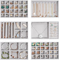 ProCase Stackable Jewelry Organizer Trays for Drawers, Jewelry Drawer Inserts Container Display Case Storage for Earring Necklace Rings Bracelet with Removable Dividers -Grey, 6 Layers