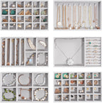 ProCase Stackable Jewelry Organizer Trays for Drawers, Jewelry Drawer Inserts Container Display Case Storage for Earring Necklace Rings Bracelet with Removable Dividers -Grey, 6 Layers