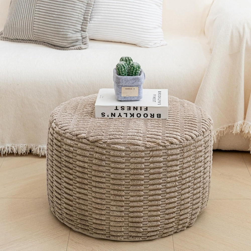 Asuprui Pouf Ottoman Round Foam Filled Foot Rest Stool Floor Pouf Footrest | ...