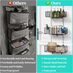 HapiRm Over Door Organizer Storage - Separable Door Organizer Hanging with 4 Metal Large Capacity Baskets for Bathroom Bedroom Kitchen Pantry Closet (Black)