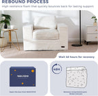 MAXYOYO Bean Bag Chair with Pillows, Floor Sofa with Armrests and Support, Plush Foam Filled Lounge Chair for Adults, Cozy Bean Bag Couch for Living Room, Bedroom, Apartment, Beige