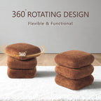Get Set Style 360° Swivel Velvet Ottoman, Modern Upholstered Foot Stool, Multifunctional Vanity Chair Accent Stool for Small Space, Living Room, Bedroom, Entryway, Honey Ginger