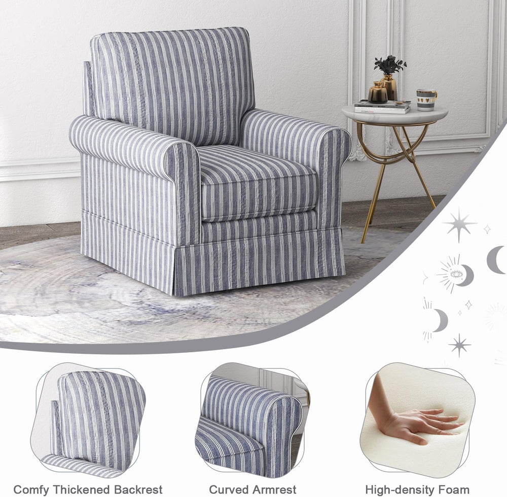 INZOY Swivel Accent Chair Set of 2, Mid Century Modern Reading Chair, Upholst...