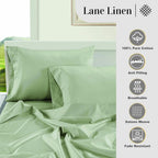 LANE LINEN Pillow Case Covers King Set of 2 100% Egyptian Cotton Sateen Soft Cool & Smooth 1000 Thread Count Cases - Mineral