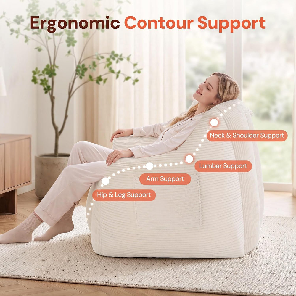 Korser Bean Bag Chair, Giant Bean Bag Chairs for Adults Teens, Comfy Floor Ch...