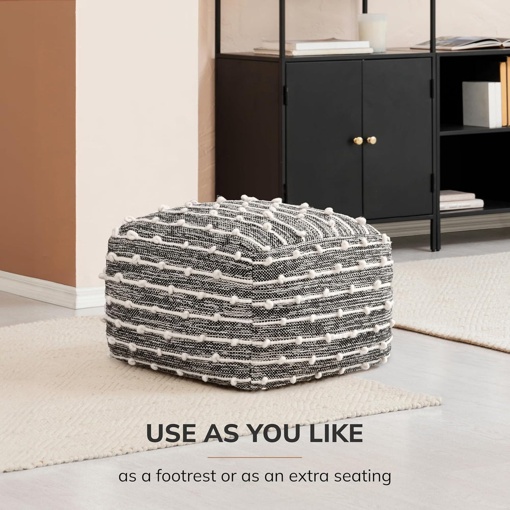 Anji Mountain Pouf Ottoman Foot Rest, Handmade Ottoman Pouf, Comfortable Foot...