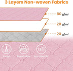 Fab totes 24 Gallons Clothes Storage, Foldable Thick Fabric Blanket Storage Bags, Containers for Organizing Bedroom, Closet, Clothing, Comforter, Organization with Handle (10 Pack,Pink)