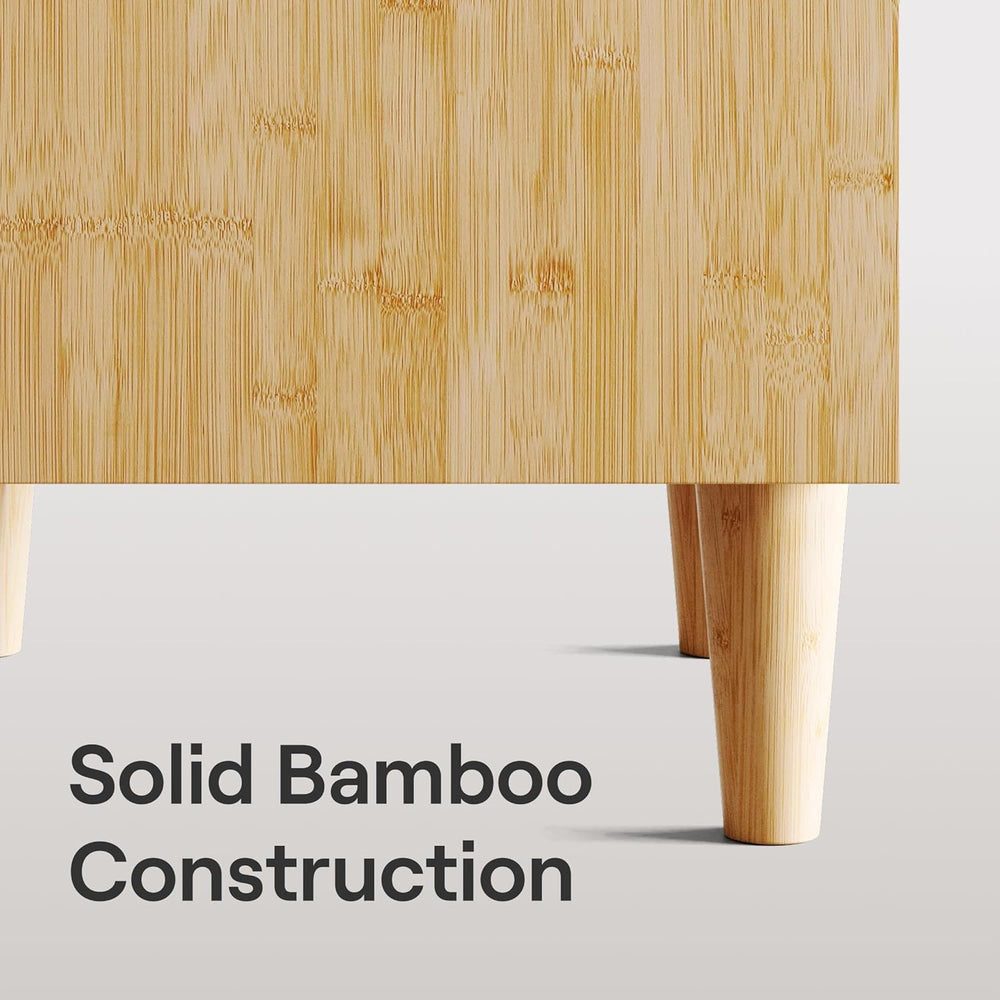 Nectar Bamboo Nightstand, Natural, 23" Height, Japanese Joinery | Bamboo...