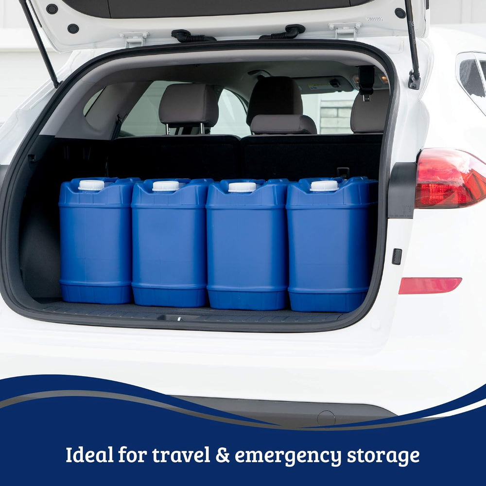 5-Gallon Stackable Water Storage Containers with Lids, Emergency Water Storag...