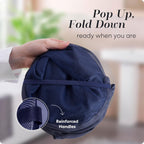 Handy Laundry Collapsible Mesh Foldable Hamper 14" x 14' x 24" Navy Blue
