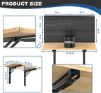 Ultrawall Wall Mounted Workbench with Pegboard, Folding Down Work Table Metal Pegboard Wall Organizer for Garage, Workshop, 48”X24”