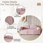 ERYE 3 in 1 Loveseat Sofa Convertible Sleeper Sofabed,Functional Recliner Daybed Love Seat Sofa&Couch W/Pull Out Couch Bed, Reclining Backrest and Pillows Armrests for Office Apartment RV Living Room