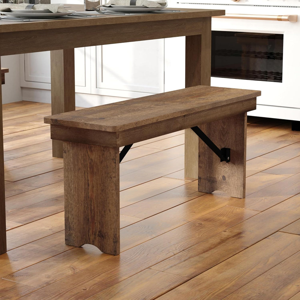 Flash Furniture Hercules Series 40" x 12" Commercial Grade Rustic S...