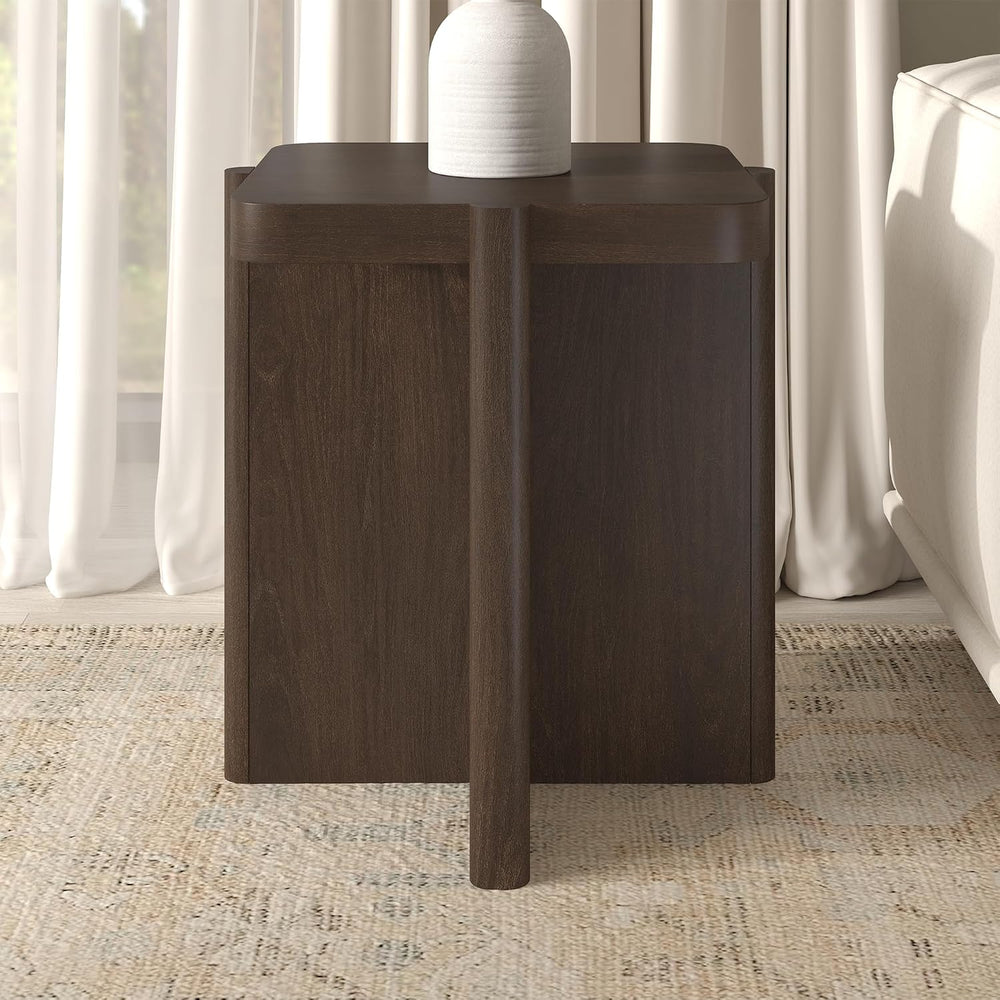 Henn&Hart 20" Modern Square End Table, Side Table, Nightstand with X...