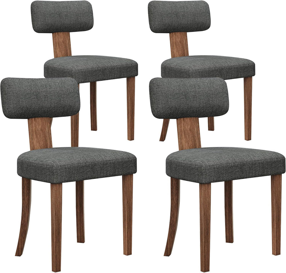 AMERLIFE Kitchen Chairs, Set of 4 Modern Linen Chairs with Upholstered Curved...