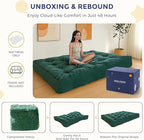 MAXYOYO 8" Futon Mattress, Full Size Extra Thick Futons Sofa Couch Bed for Adults, Velvet Floor Mattress Shredded Foam Filling (Frame Not Included)